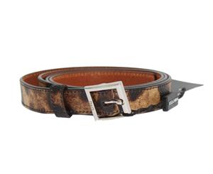 Dolce & Gabbana Brown Leopard Silver Buckle Belt