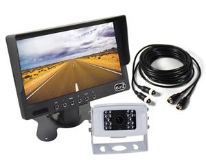 Elinz 7" LCD Monitor HD 12V/24V 4PIN IR Colour CCD Reversing Camera Rearview Built-in Mic White