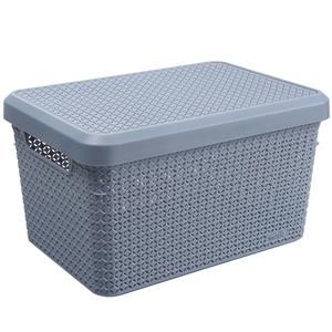 Ezy Storage 17.3L Mode Basket With Lid - Dusty Blue