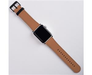 For Apple Watch Band (38mm) Series 1 2 3 & 4 Vegan Leather Strap iWatch Brown