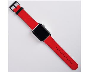 For Apple Watch Band (38mm) Series 1 2 3 & 4 Vegan Leather Strap iWatch Red