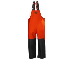 Helly Hansen Mens Storm Waterproof Bib Workwear Trousers - Dark Orange/Black
