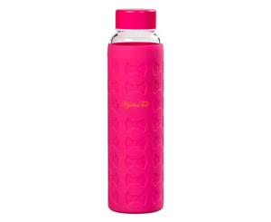 Hot Pink Glass Water Bottle with Silicon Sleeve