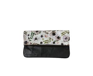 KAJA Clothing PARIS - Leather Clutch | Floral/Black