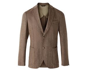 Massimo Dutti Men Slim fit herringbone wool cashmere blazer 2054/265