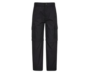 Mountain Warehouse Kids Zip-off Trousers Cotton/Polyester Fabric Blend - Black