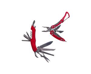 Mountain Warehouse Pocket Knife with Lightweight Multi Tools -2pc - Red