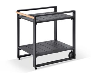 Outdoor Aluminium Bar Cart On Wheels - Outdoor Furniture Accessories - Charcoal Aluminium
