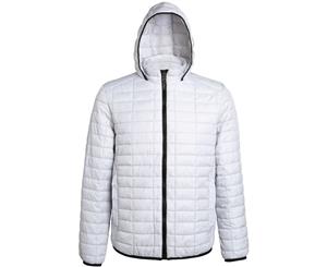 Outdoor Look Mens Corpach Hooded Padded Warm Insulated Jacket - White