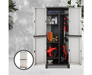 Outdoor Storage Cabinet Garden Sheds Lockable Cupboard Tall Garage Adjustable