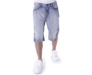 Pelle Pelle Buster Baggy Denim Shorts White Washed - White