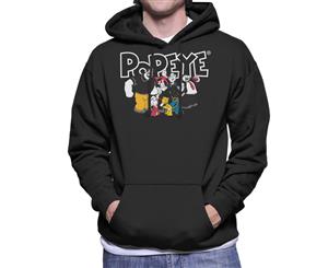 Popeye Comic Book Characters Men's Hooded Sweatshirt - Black