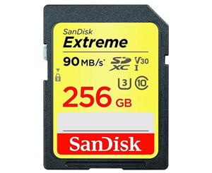 Sandisk Extreme SDXC UHS-I U3 Class 10 256GB upto 90MB/s (SDSDXVF-256G)