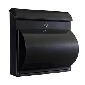 Sandleford Black Jupitor Wall Mounted Letterbox With Paper Holder