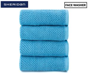 Sheridan Austyn Face Washer 4-Pack - Turquoise