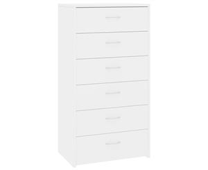 Sideboard with 7 Drawers High Gloss White 50x34x96cm Chipboard Cabinet