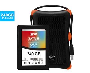 Silicon Power 240GB SATA III Slim S55 Portable SSD Kit