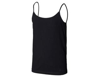 Skinni Minni Girls Long Length Spaghetti Strappy Vest Top (Black) - RW1417