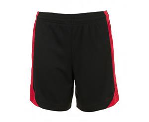 Sols Childrens/Kids Olimpico Football Shorts (Black/Red) - PC2789