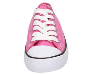 Spot On Childrens/Kids Low Cut Canvas Lace Up Shoes (Pink) - KM560