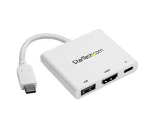 StarTech USB Type-C to HDMI Adapter w/ PD & USB Port - USB-C - White