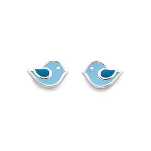 Sterling Silver Enamel Bluebird Earrings