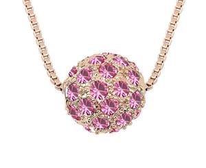 Swarovski Crystal Elements - Shamballa Ball Necklace - 5 Colours - Gold Plate - Valentine's Day Gift Idea - Rose Red
