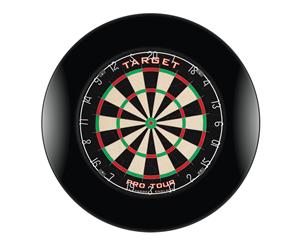 Target Pro Tour Dart Board and BLACK Dartboard Surround with Darts