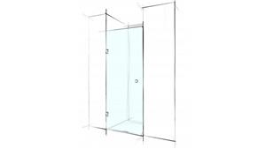 Verotti Custom 600mm Front Only Wall to Wall Pivot Door Shower Screen - Clear
