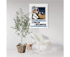 Vintage Italia Atlantic Wall Art - White Frame
