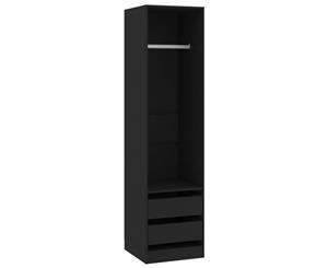 Wardrobe with Drawers Black 50x50x200cm Chipboard Storage Closet Shelf