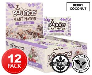 12 x Bounce Plant Protein Energy Balls Berry Coconut 40g