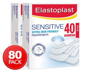 2 x 40pk Elastoplast Sensitive Assorted Strips