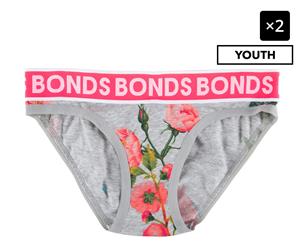 2 x Bonds Girls' New Era Wideband Bikini Brief - Harvest