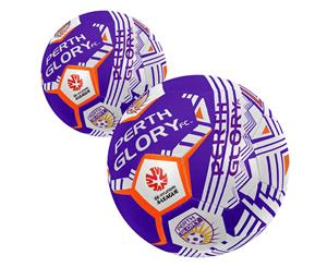 2PK Summit Size 5 A League Perth Glory Stitched PVC 30 Panel Soccerball Soccer