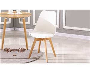 4 x Retro Replica Eames PU Leather Padded Seat Chair WHITE
