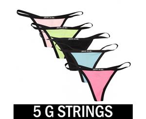 5 Mix Colour Pack Frank and Beans Underwear Womens G String S M L XL XXL