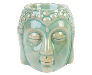 8.5cm Buddha Head Oil Burner Green Glazed Ceramic - Green