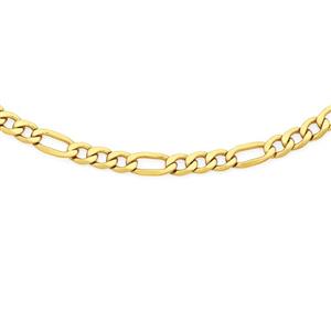 9ct Gold on Silver 45cm Figaro 3+1 Chain