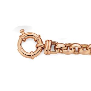 9ct Rose Gold 21cm Solid Oval Belcher Bracelet