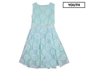 Aletta Girls' Tulle Pattern Dress - Sky Blue