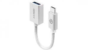 Alogic Prime USB 3.1 USB-A to USB-C Braided Sleeved Cable - Silver