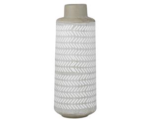Amalfi Phoenix Ceramic Handmade Decorative Vessel Concrete/White 17x46cm