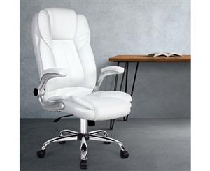 Artiss Gaming Office Chair Computer Chairs Armchairs Leather Seating White