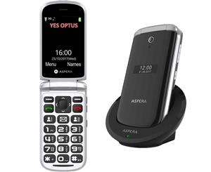 Aspera F28 3G Flip Seniors Phone - Black (Australian Stock)
