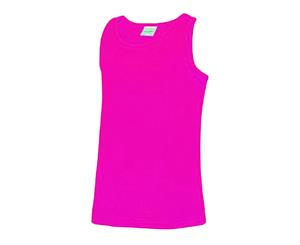 Awdis Childrens/Kids Just Cool Sleeveless Vest Top (Hot Pink) - PC2406
