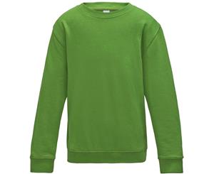 Awdis Just Hoods Childrens/Kids Plain Crew Neck Sweatshirt (Lime Green) - RW3485