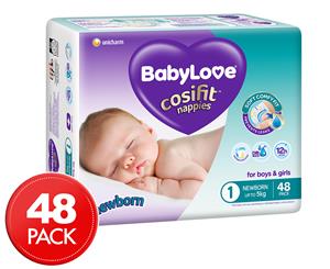BabyLove Cosifit Newborn Size 1 0-5kg Nappies 48pk