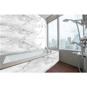 Bellessi 445 x 2600 x 4mm Motiv Polymer Bathroom Panel - Smoke Marble