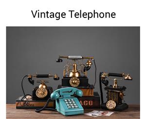 Blue Vintage Handcraft Metal Telephone